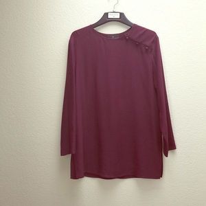 Carole Little Purple Blouse/Tunic - 100% Silk - 4